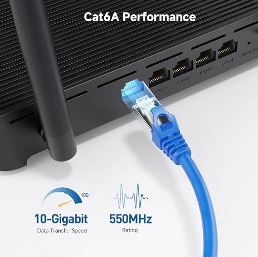 Cable Matters 10Gbps Snagless Long Shielded Cat 6A Ethernet Cable - 125ft - Image 4