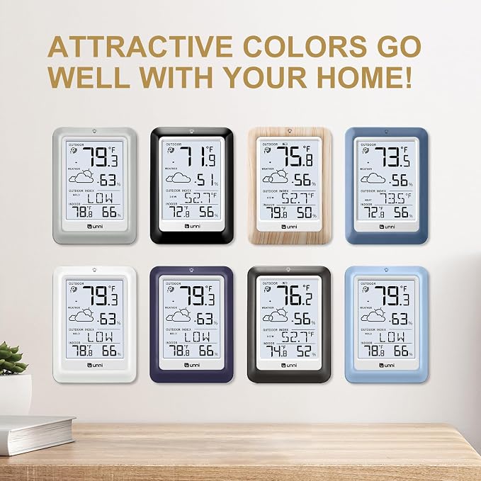 Indoor Outdoor Thermometer Wireless Weather Station, Temperature Humidity - Image 2