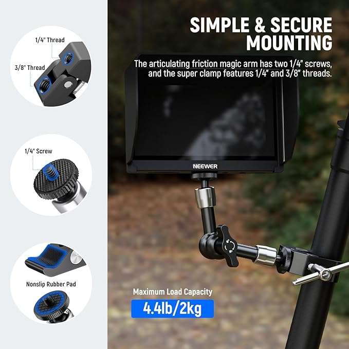 NEEWER 6"/15cm Adjustable Magic Arm - Image 4