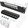 8 Port Patch Panel Cat6 Keystone Coupler Unshielded Wall Mount 10inch by Enmane