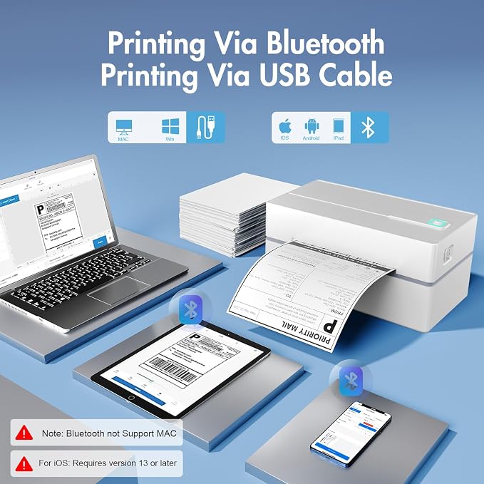 Bluetooth Thermal Shipping Label Printer: 4x6 Wireless Label Maker - Image 3