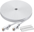BUSOHE Cat6 Ethernet Cable 50 FT White, Cat-6 Flat RJ45 Computer Internet LAN by BUSOHE