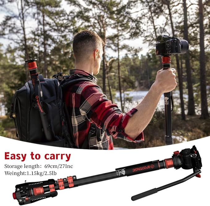 IFOOTAGE Cobra 3 C180F-P Carbon Fiber Video Monopod - Image 6