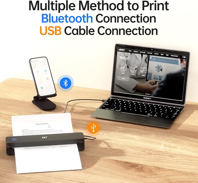 PRT Portable Printer Wireless for Travel, Thermal Inkless Printer for Home Use - Image 2