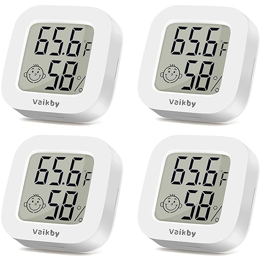 Vaikby Indoor Thermometer 4Pack, Humidity Gauge Meter Digital Hygrometer Room by Vaikby
