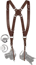 C Coiro Dual Camera Harness Shoulder Leather Camera Strap by CCoiro