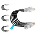 Cat6 Slim Patch Cables 0.5 Feet 24-Pack Black, Cat6a Patch Cables 10Gbps 550MHz by Unknown