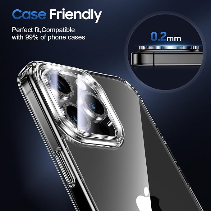 UniqueMe for 3 Pack iPhone 15 Pro/iPhone 15 Pro Max Camera Lens Protector - Image 6