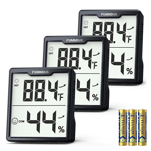 3 Pieces Digital Hygrometer Indoor Thermometer Humidity Meter by FUMMDUS