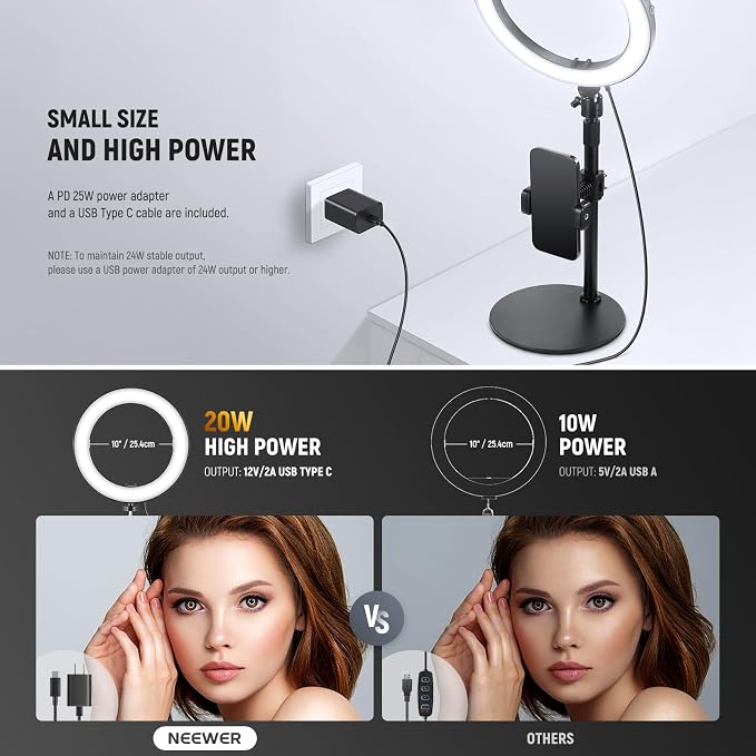 NEEWER 10" 20W LED Ring Light - Image 4