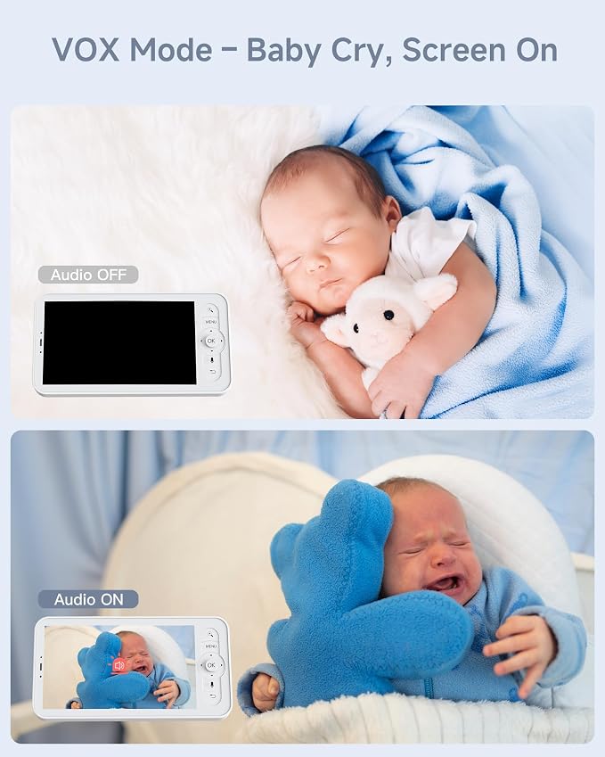 ARENTI Baby Monitor with 2 Cameras, 2K/3MP WiFi 6 Camera and Audio, 5-inch - Image 7