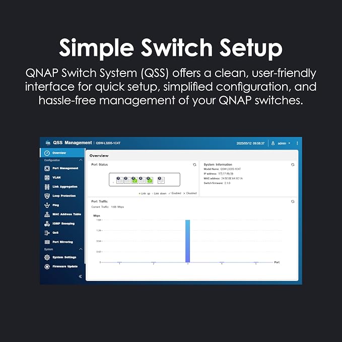 QNAP 5-Port Multi-Gig 10GbE Lite-Managed Network Switch – 4× 10/5/2.5/1G RJ-45 - Image 4