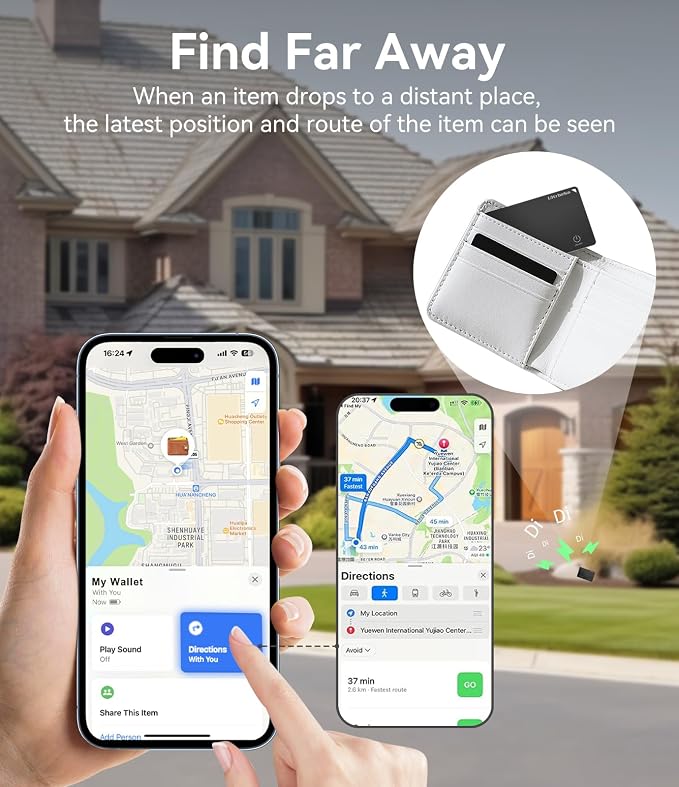 Ultrbeka Ultra-Thin Wallet Tracker Card, Rechargeable 0.094in IP68 Waterproof - Image 7