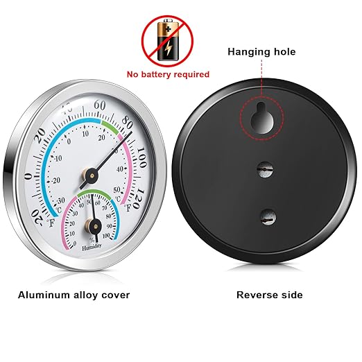 Weewooday 3 Pcs Indoor Outdoor Thermometer 2 in 1 Mini Home Temperature - Image 4