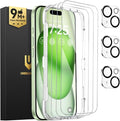 UNBREAKcable iPhone 15 Plus Screen Protector 3-Pack, Upgraded Dual-Tempered by UNBREAKcable