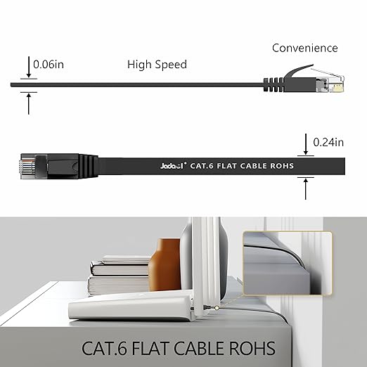 Jadaol Cat 6 Ethernet Cable 20 ft, 10Gbps Support Cat8 Cat7 Network, Flat RJ45 - Image 4