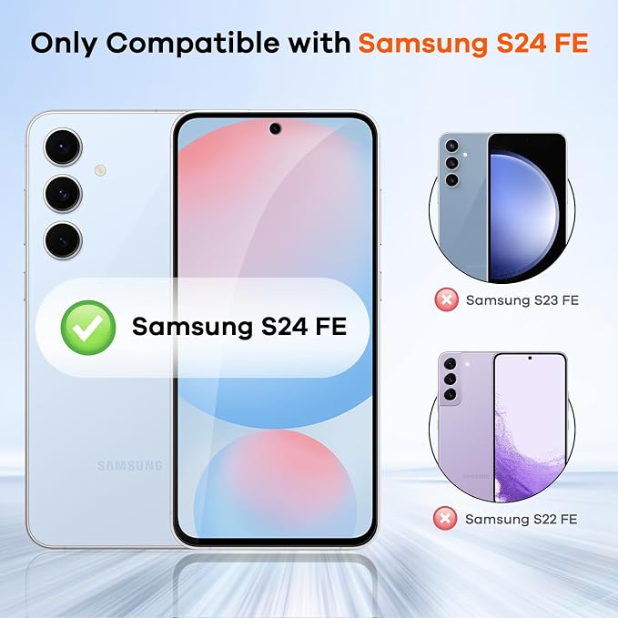 3+3 Pack for Samsung Galaxy S24 FE 5G Privacy Screen Protector & Phone Camera - Image 2