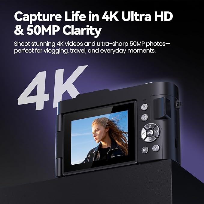 Digital Camera 4K for Photography Vlogging: 50MP Cameras for Video - Image 2