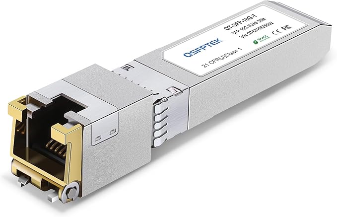 QSFPTEK 10GBASE-T SFP+ Copper Module, 10gb SFP Transceiver, SFP to Ethernet by QSFPTEK