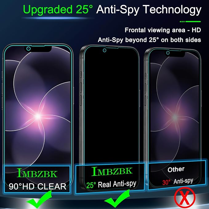 IMBZBK 3 Pack Privacy Screen Protector - Image 2