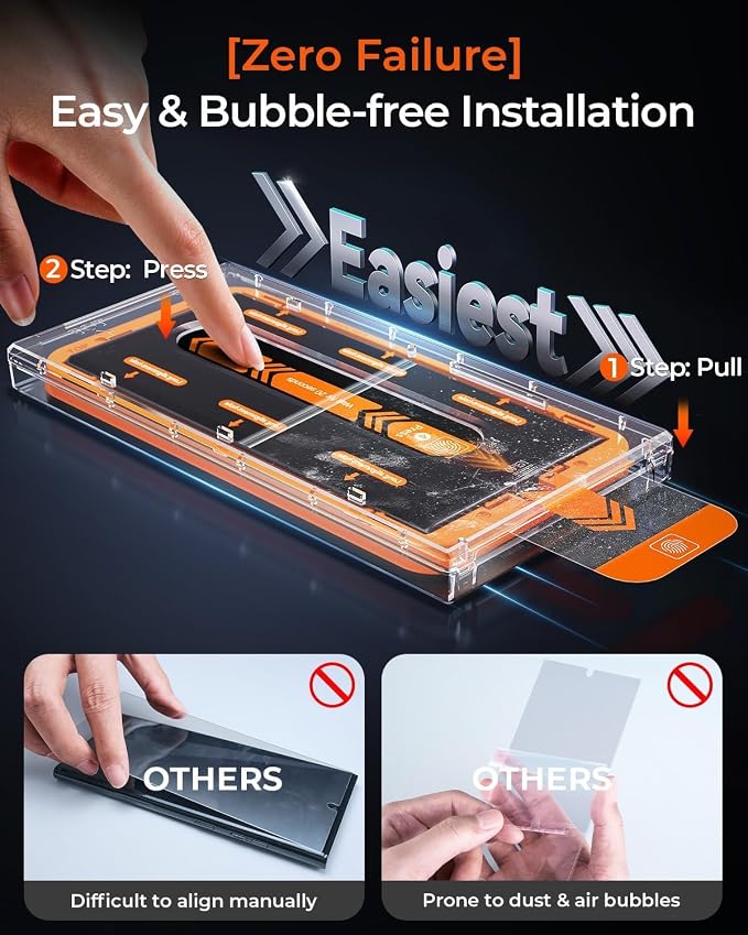 MRGLAS 2+2 Packs for Samsung Galaxy S24 Ultra Screen Protector 6.8'' - Image 2