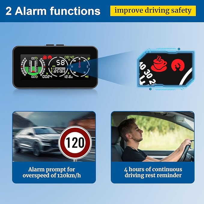 Car Inclinometer for Off-Road Driving, GPS Speedometer MPH KMH - Image 6