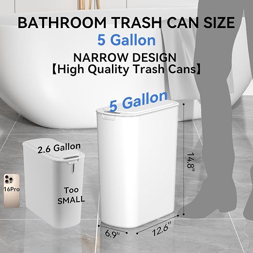 FRESHLIX Automatic Motion Sensor Bathroom Trash Can - Image 2