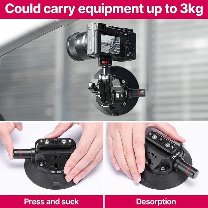 ULANZI SC-02 Suction Mount 4.5'', Magic Arm Bracket - Image 2
