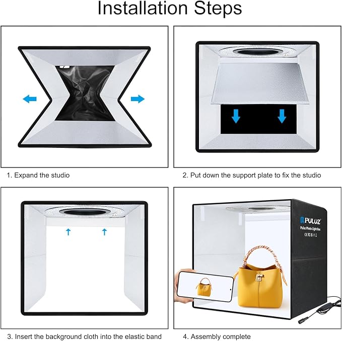 PULUZ Light Box Photography, 20x20 inch Portable Photo Studio Light Box - Image 6