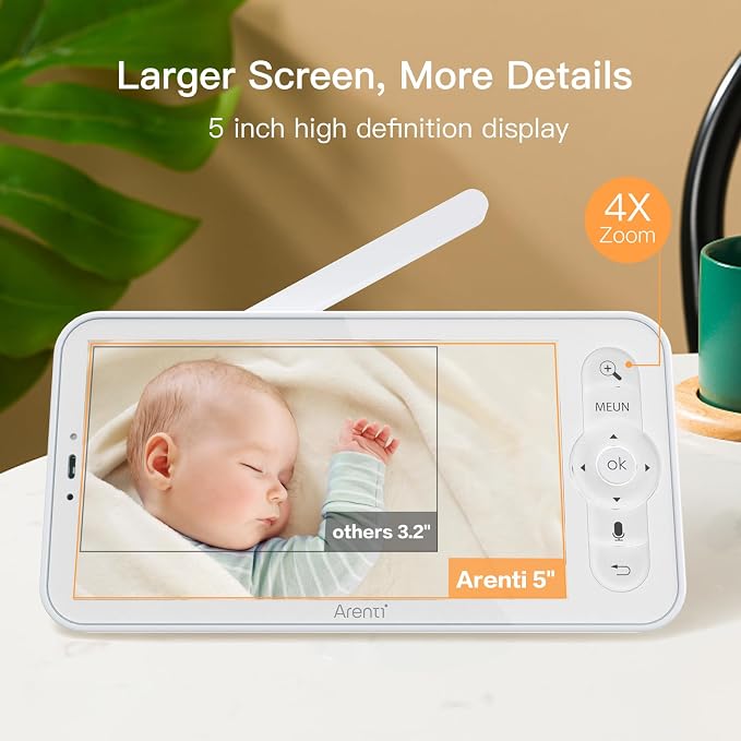 ARENTI 5-Inch Wireless Baby Monitor Display, Parent Unit - Image 2