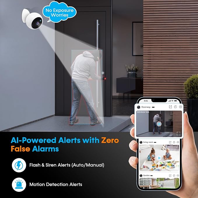 AMTIFO Security Cameras Wireless Outdoor: Magnetic 2-Pack Install-Free Indoor - Image 7
