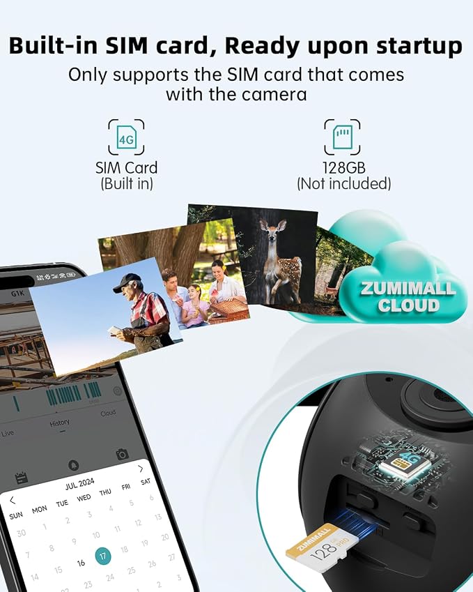 ZUMIMALL 4G LTE Cellular Security Cameras Wireless Outdoor, 2K No WiFi Cameras - Image 7