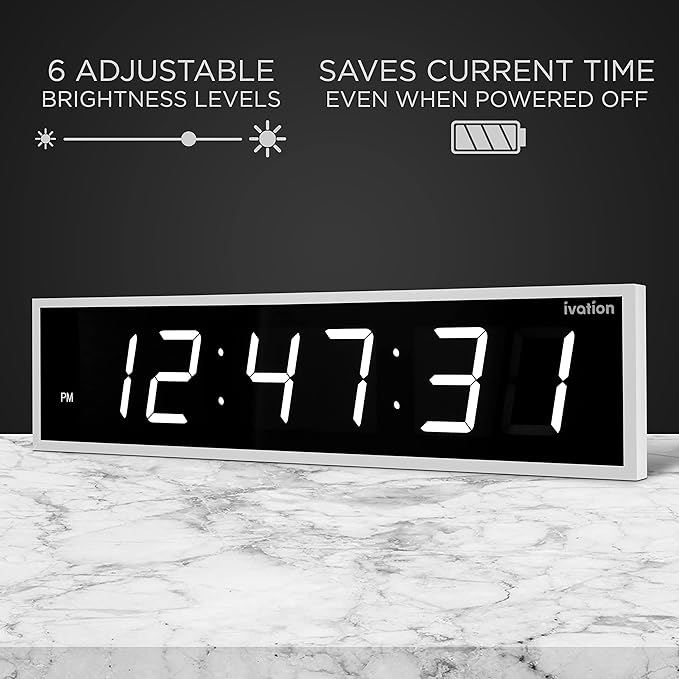 Ivation Oversized Large Digital Wall Clock - Image 4