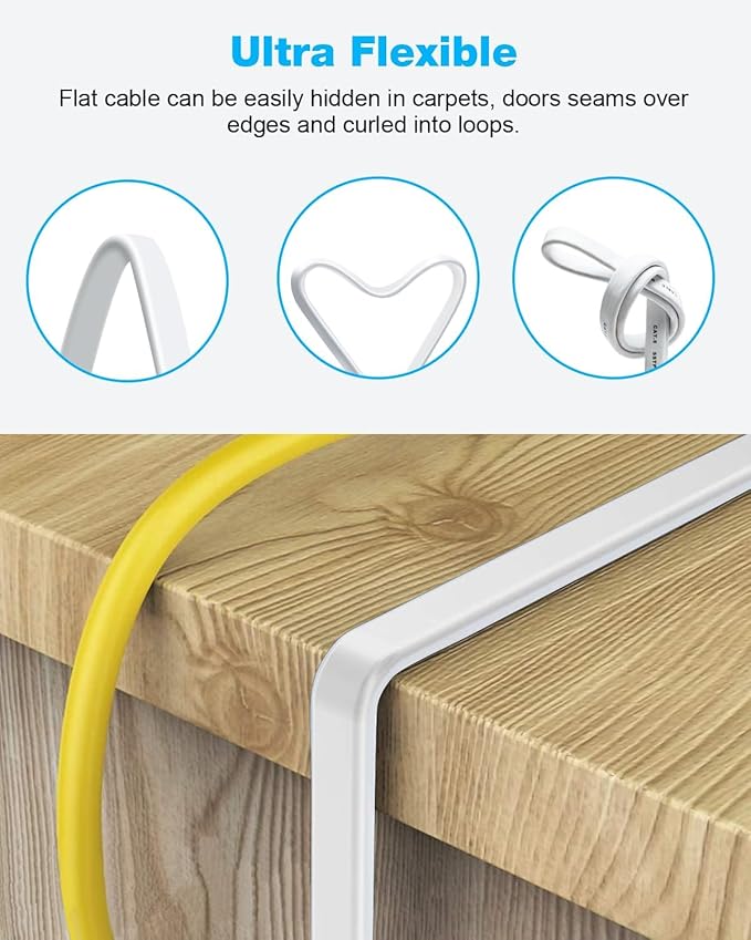 DDMALL CAT 8 Ethernet Cable 3ft, High Speed 40Gbps 2000MHz Flat CAT8 Patch Cord - Image 5