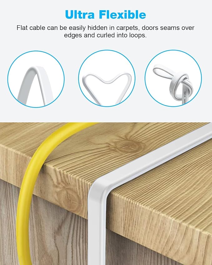 DDMALL CAT 8 Ethernet Cable 10ft, High Speed 40Gbps 2000MHz Shielded Flat CAT8 - Image 5