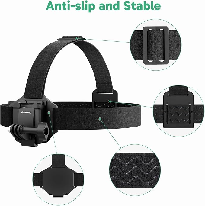 AKASO 2-in-1 Quick Release Adjustable Head Strap Mount - Image 6