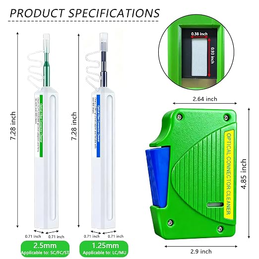 4 in 1 Fiber Optic Cleaner Cleaning Pen Box Kit, 2.5mm 1.25mm FC SC ST LC - Image 2