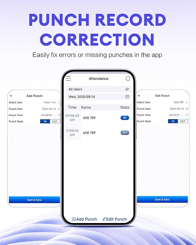 NGTeco APP-Based Time Clock for Employees Small Business, 3-in-1 Automatic - Image 3
