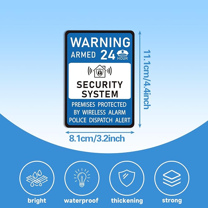 2PCS Security Alarm System Sign - Image 2
