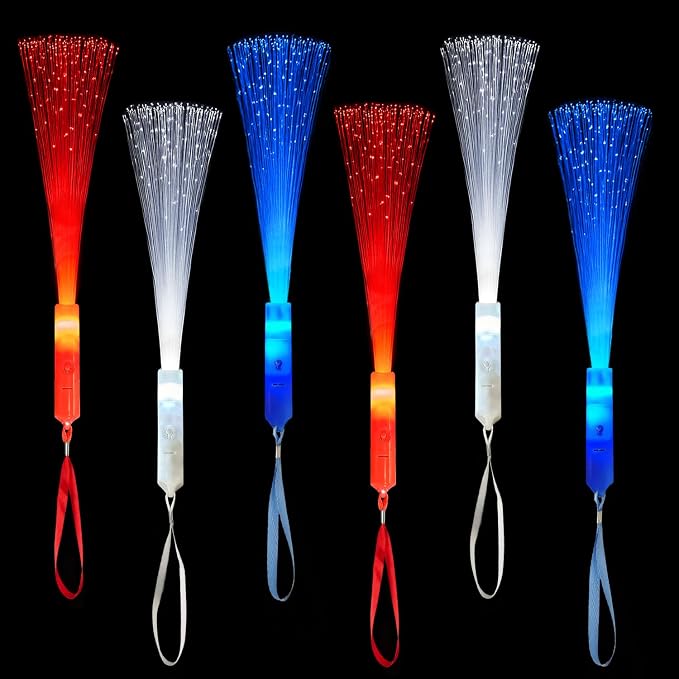 4th of July Red White Blue Glow Sticks Toys Gifts by Wondrus