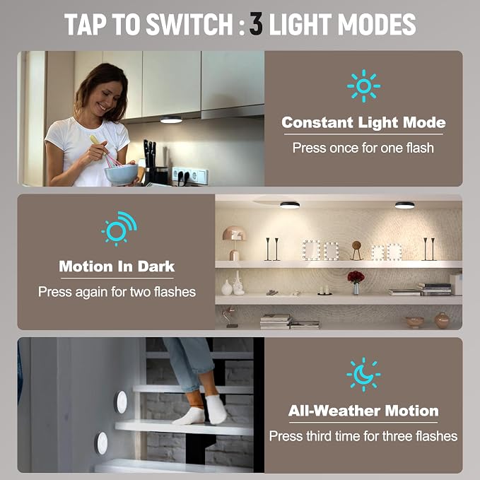 DWEPTU Motion Sensor Night Light 2 Pack LED Night Lights, Dusk to Dawn Motion - Image 3