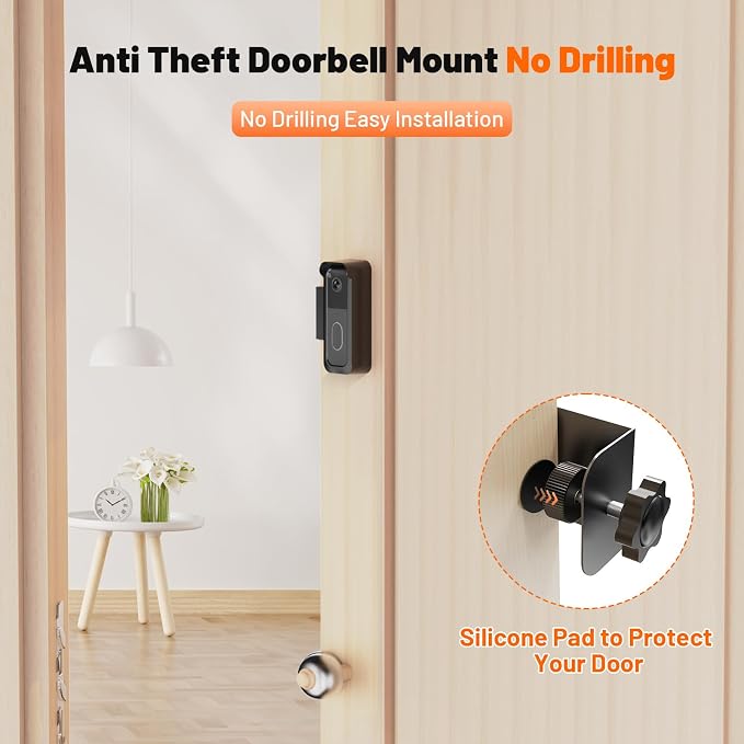 Blink Doorbell Mount, 2nd Gen Anti-Theft Blink Doorbell Camera Mount No Drilling - Image 5
