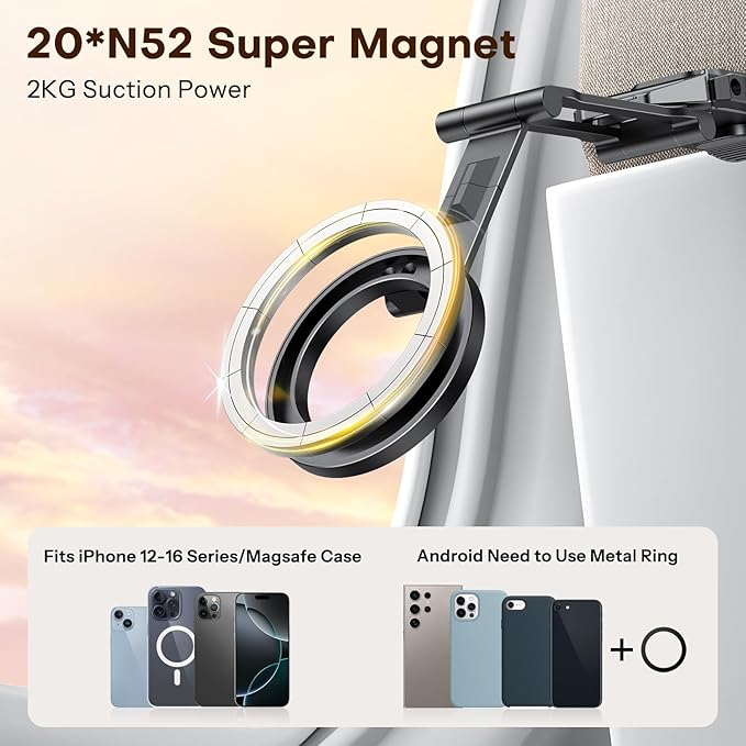 OMOTON TP02 360°Rotating for MagSafe Tripod, Aluminum Magnetic Phone Tripod for - Image 2