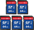 64GB SD Card 5 Pack, High Speed up to 90M/S SDXC UHS-I Memory Cards, Full HD & by elecacc