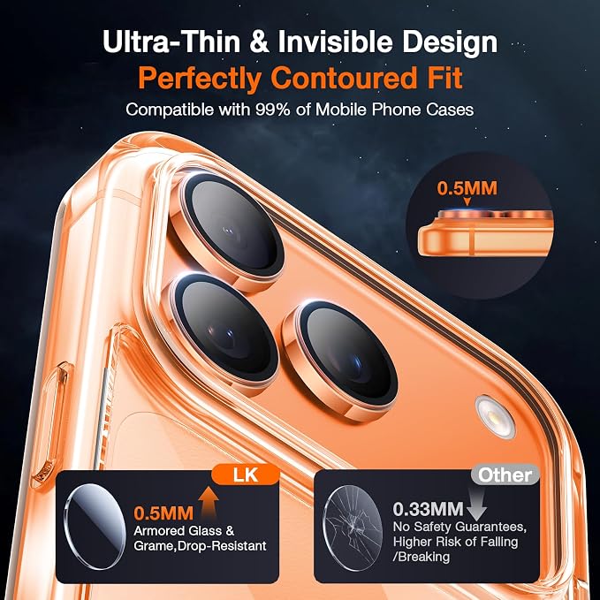 LK 2 Pack for iPhone 17 Pro/17 Pro Max Camera Lens Protector One-Click - Image 7