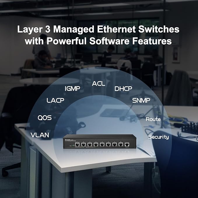MokerLink 8 Port 10G Managed Ethernet Switch, 10G/5G/2.5G/1G Auto-Adaptive - Image 4
