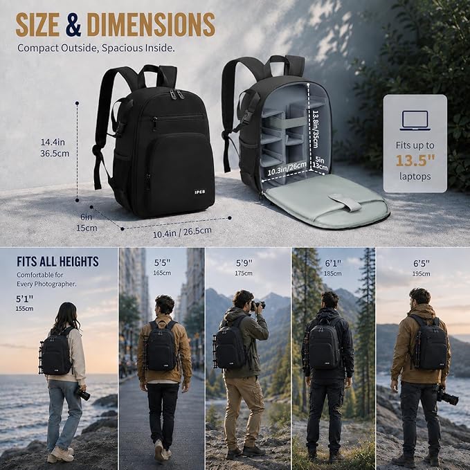 Camera Backpack for Photographers, DSLR Camera Bag - Image 3