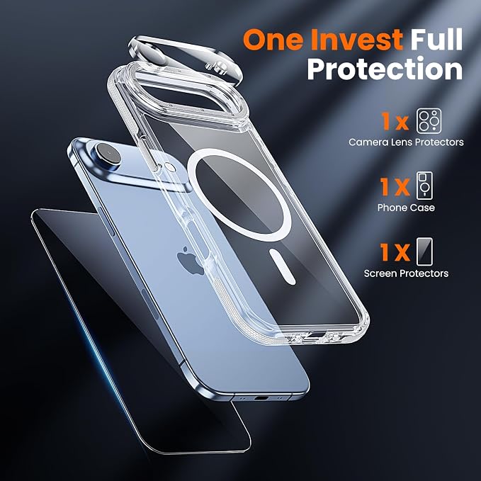 toushion 3 in 1 for iPhone Air Case Clear Bumper, Fits MagSafe, Shockproof - Image 2