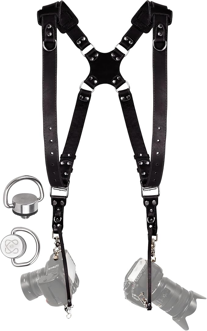 C Coiro Dual Camera Harness Shoulder Leather Camera Strap by CCoiro