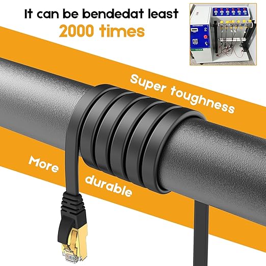 Ercielook CAT8 Ethernet Cable 100 ft High Speed, Shielded Flat Internet Cable - Image 6